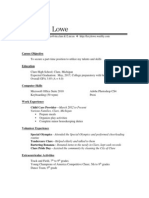 Resume and Reference Alexus Lowe
