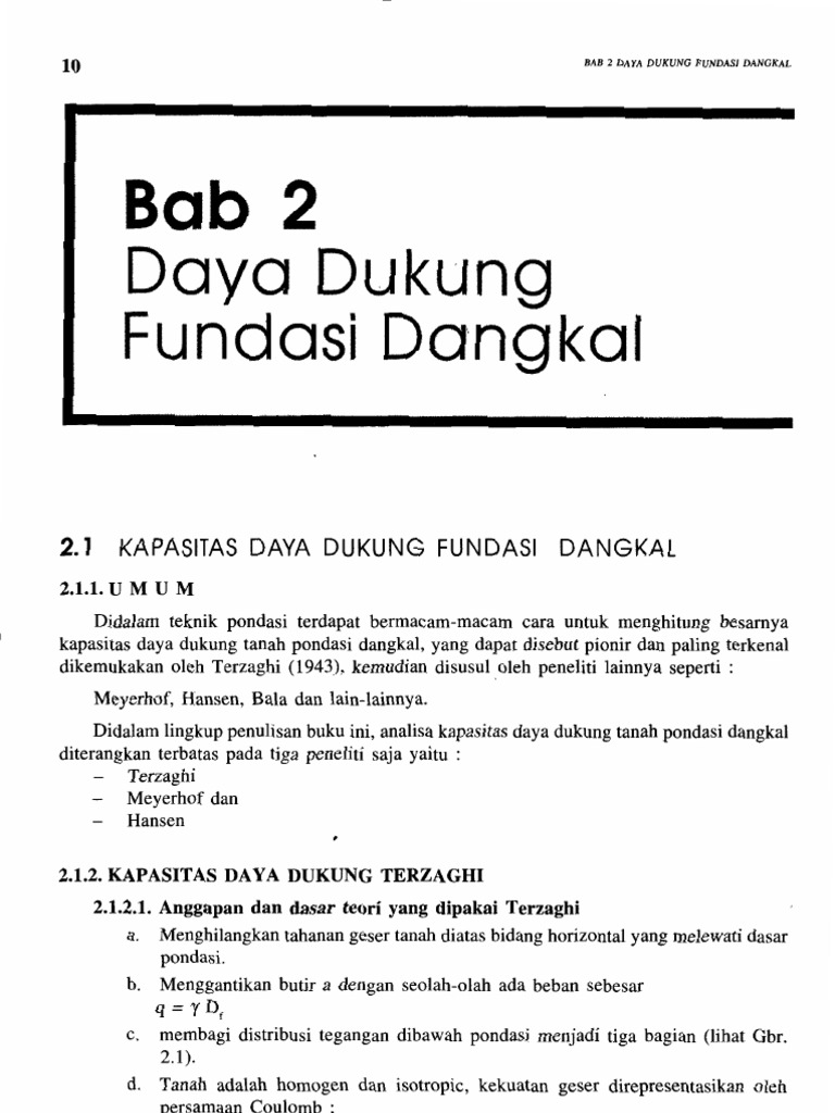 Daya Dukung Pondasi Dangkal