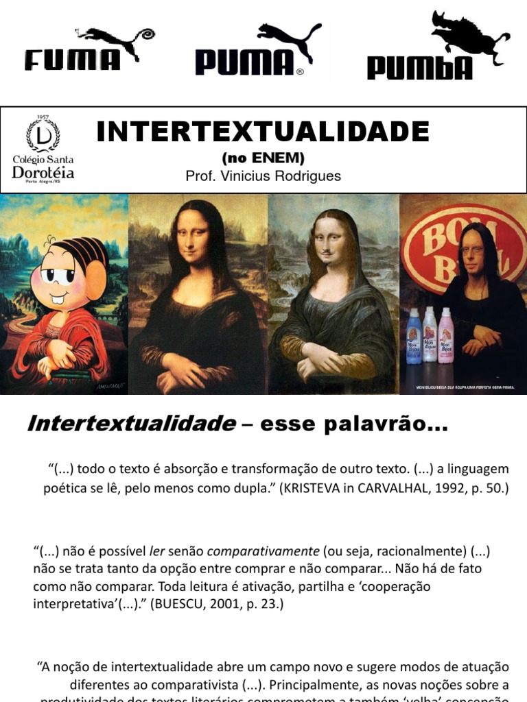 Prof Vinicius Intertextualidade Reda ENEM | PDF | Intertextualidade ...