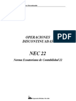 NEC 22: Operaciones discontinuadas