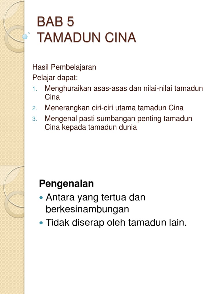 Bab 5 Tamadun Cina Pdf