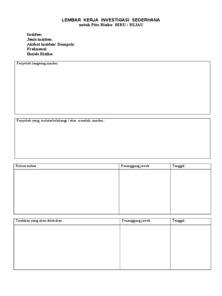Form Investigasi Sederhana
