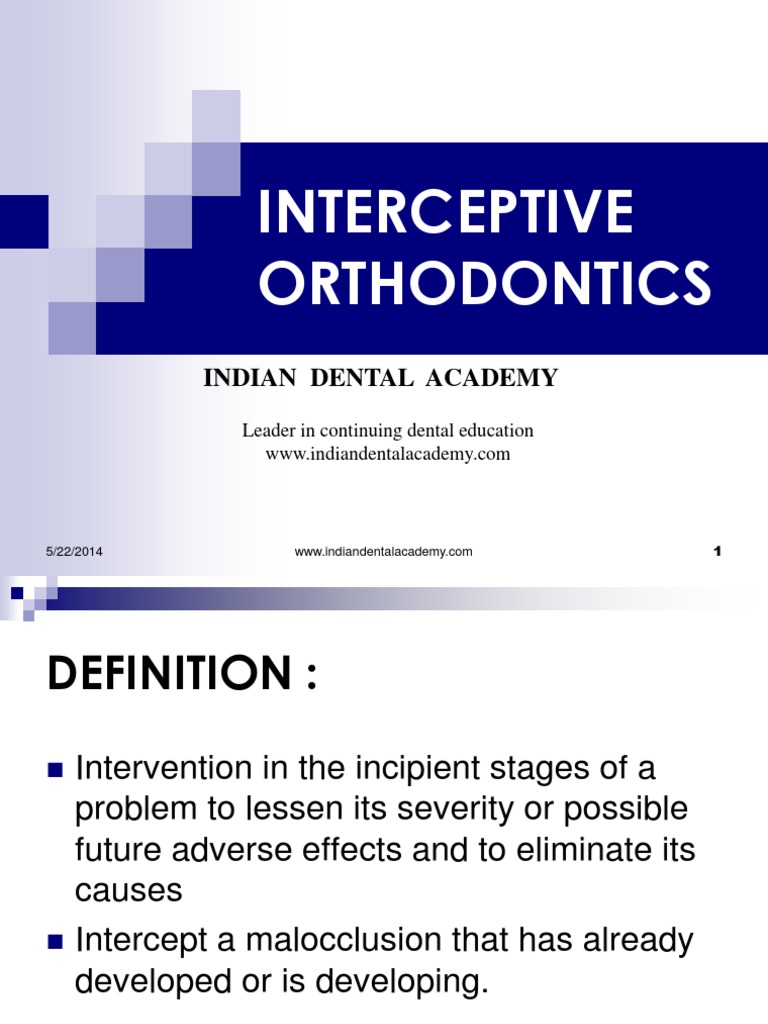 Interceptive Orthodontics 1 / Orthodontic Courses by Indian Dental Academy PDF Orthodontics