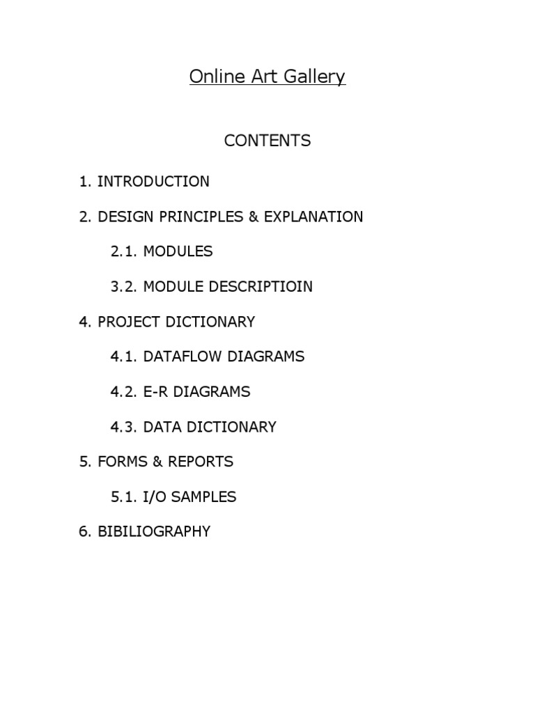Online Art Gallery Documentation Class Programming
