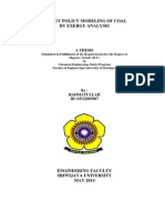 Energy Policy Modeling of Coal by Exergy Analysis: A Thesis