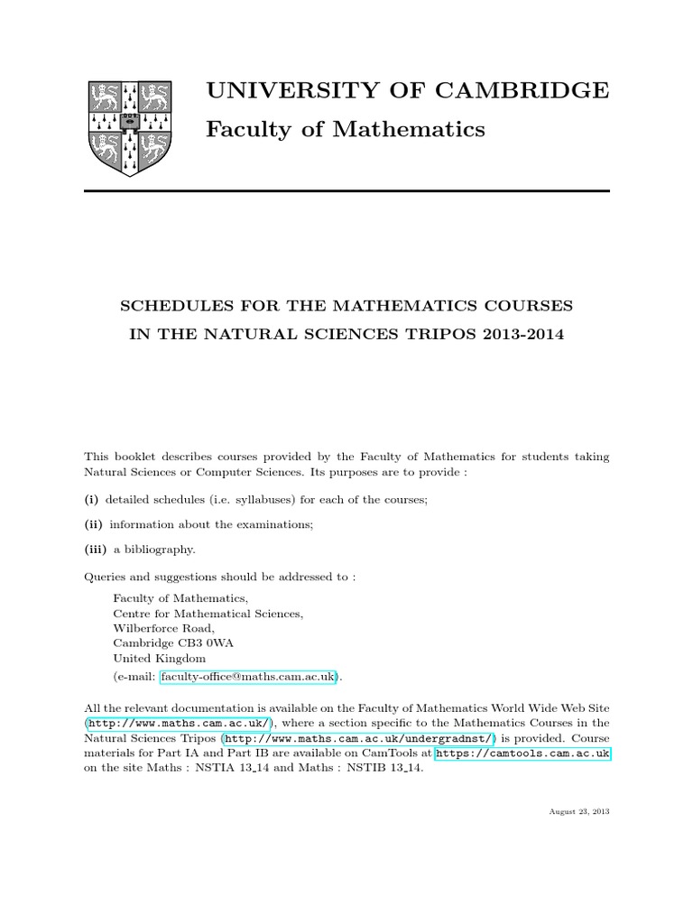 Cambridge Maths Syllabus Matrix (Mathematics) Eigenvalues And