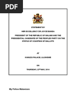 Download Malawi President Joyce Bandas statement on May 20 2014 elections by Mabvuto Banda SN225604771 doc pdf