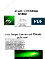 Pointeur Laser Vert 200mW Brillant