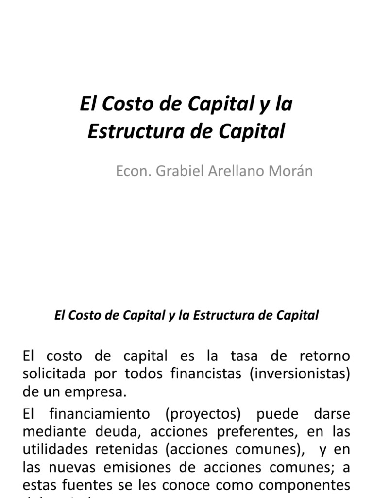 El Costo y Estructura de Capital | PDF | Acciones preferentes ...