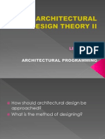 Lecture 12 Architectural Programming