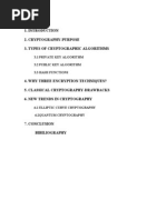 Index 2. Cryptography-Purpose 3. Types of Cryptographic Algorithms