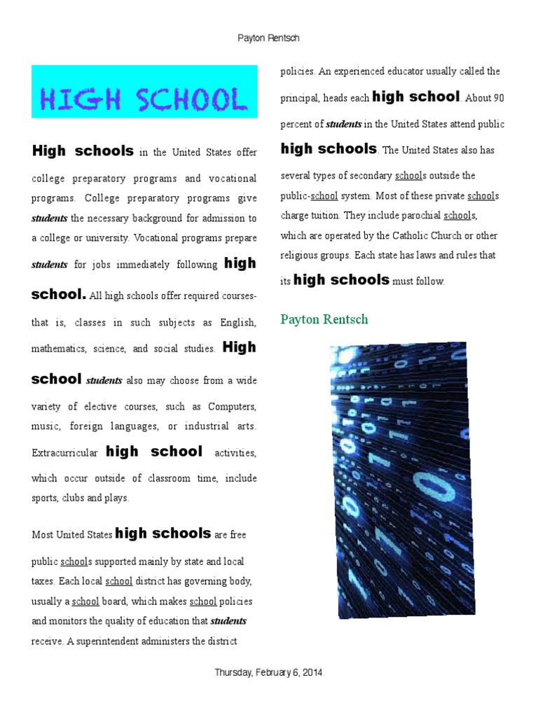 Overview of U.S. High School Programs | PDF