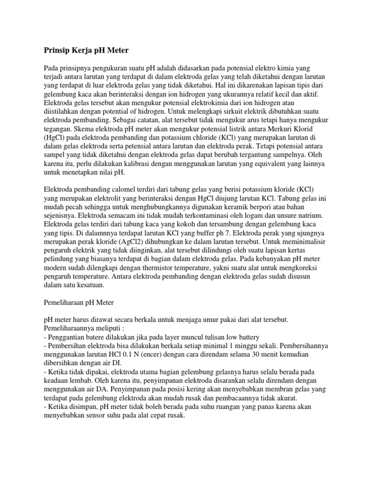 Prinsip Kerja PH Meter PDF