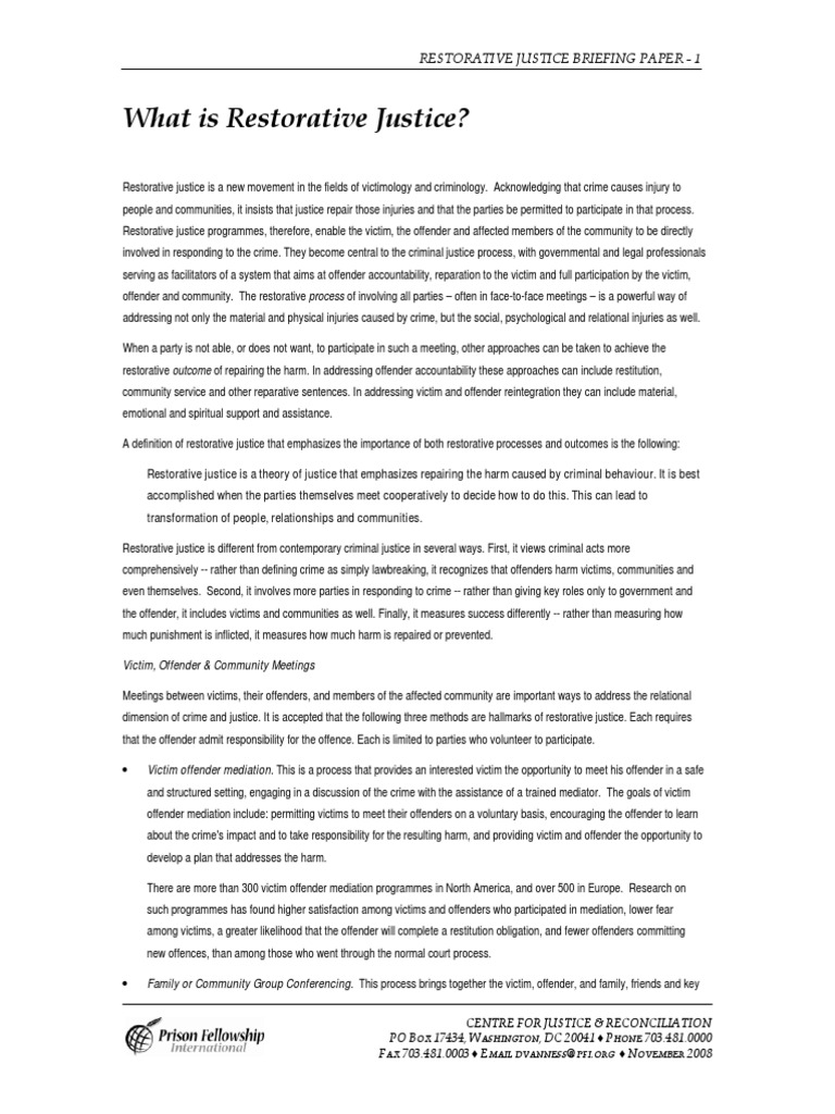 Restorative Justice | PDF | Restorative Justice | Victimology