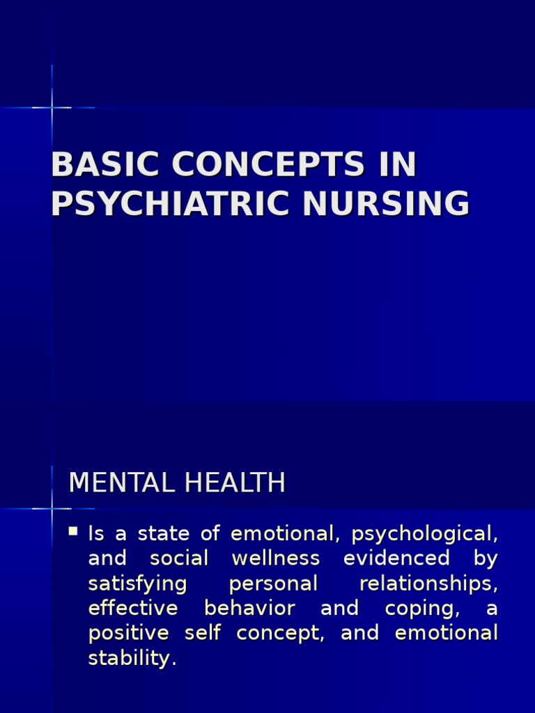 Concepts of Psychiatric Nursing | PDF | Psychiatric And Mental Health ...