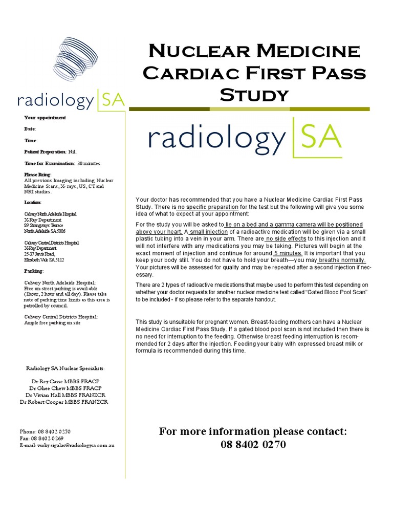 Cardiac First Pass | PDF | Radiology | Nuclear Medicine