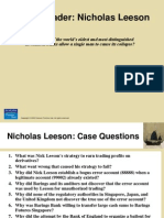 Nicholas Leeson: Case Questions