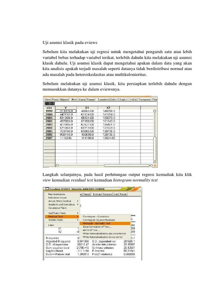 Uji Normalitas Pada Eviews