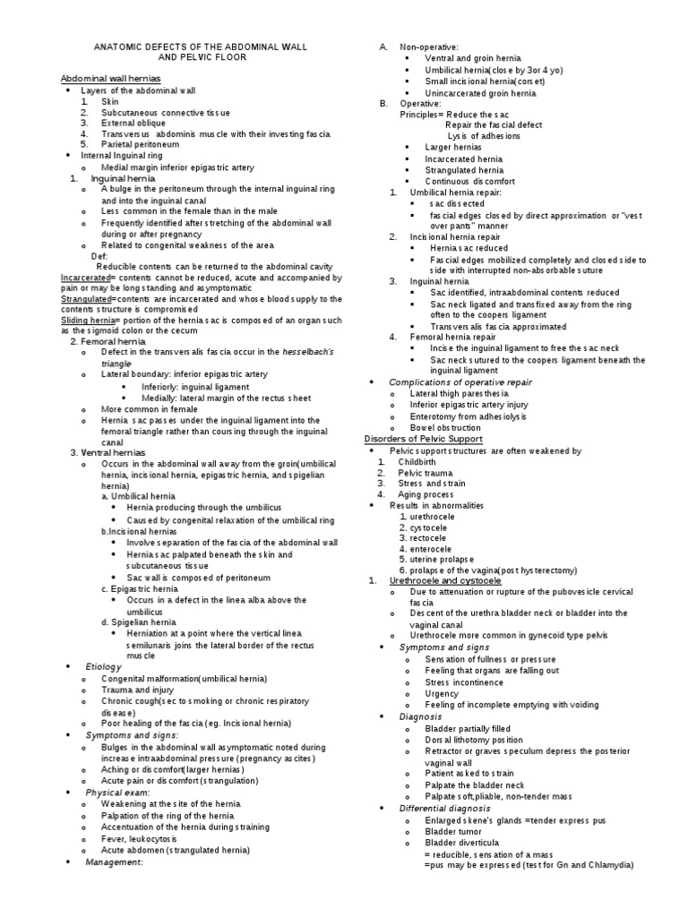 Abdominal Wall and Pelvic Floor Defects | PDF | Abdomen | Rectum