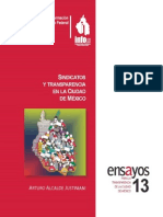 Sindicatos y Transparencia en la Ciudad de México. Arturo Alcalde Justiniani