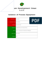 PR-1076 - Isolation of Process Equipment Procedure