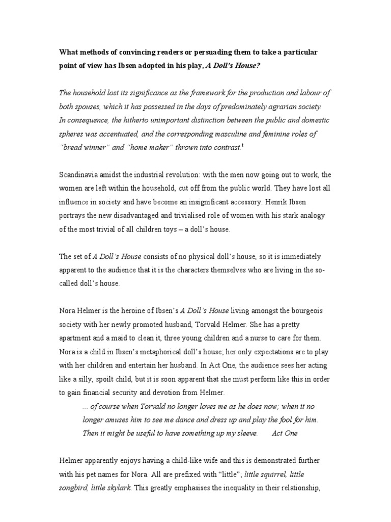 Essay on Ibsen's "A Doll's House" A Doll's House Free 30day Trial Scribd