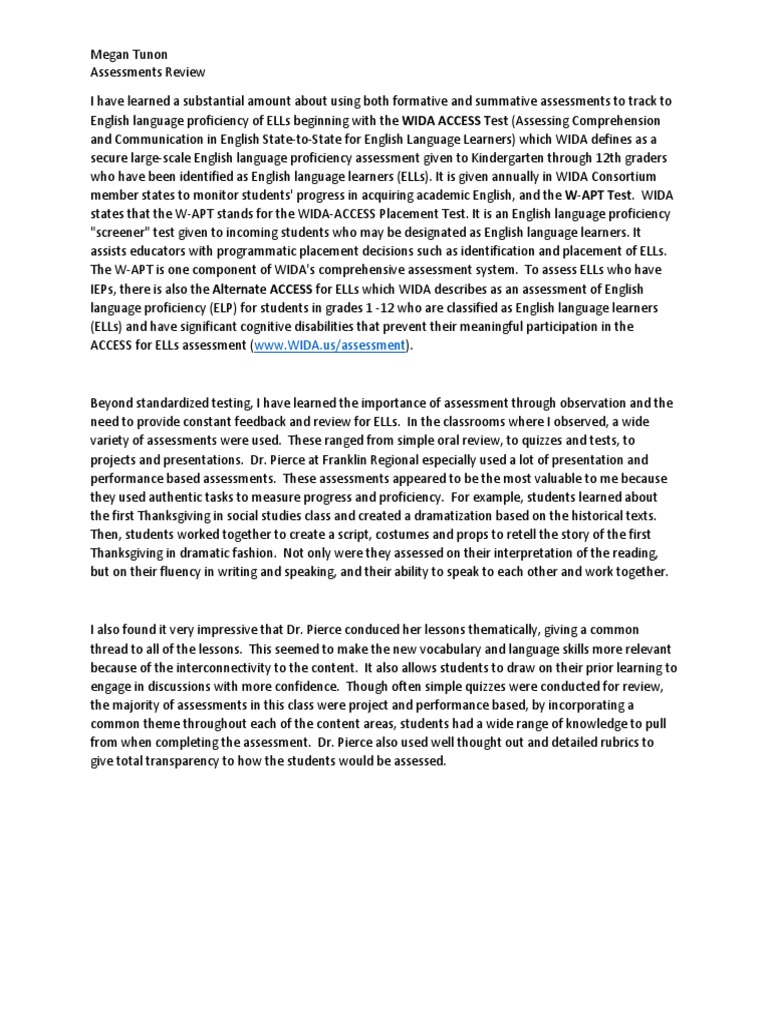 Assessments Review | PDF | Educational Assessment | English As A Second ...
