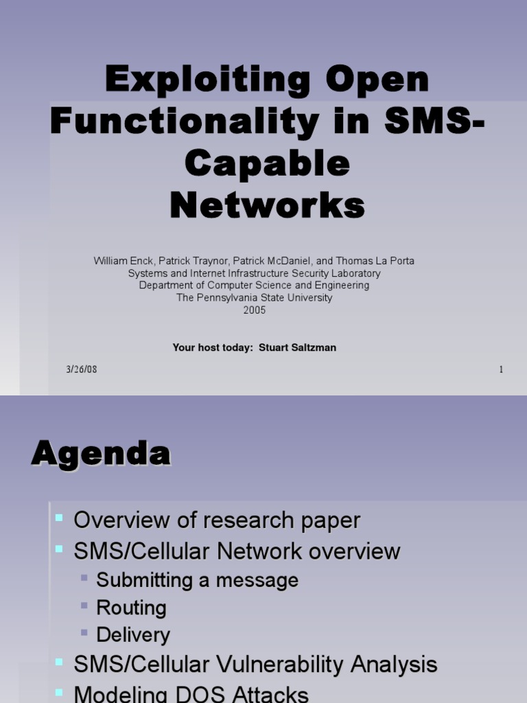 Exploiting Open Functionality in SMSCapable Networks Your Host Today