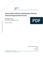 CRS - Toward More Effective Immigration Policies: Selected Organizational Issues (January 25, 2007)