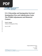 CRS - U.S. Citizenship and Immigration Services' Immigration Fees and Adjudication Costs (June 12, 2007)