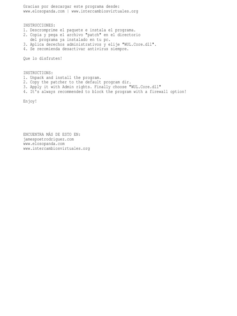 Instrucciones para instalar el programa | PDF