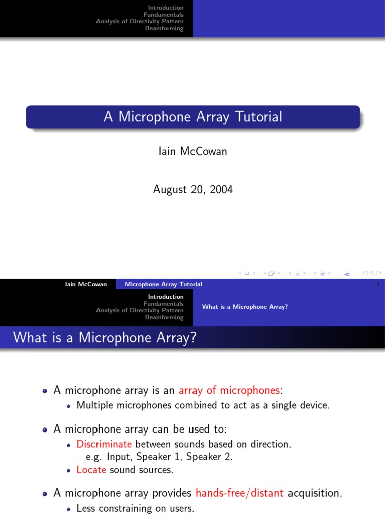 Microphone Array Beamforming Guide | PDF | Teaching Methods & Materials ...