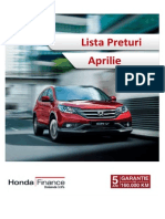 Honda Lista Preturi Aprilie 2014