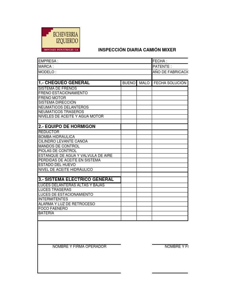 Check List de Equipos - Epp