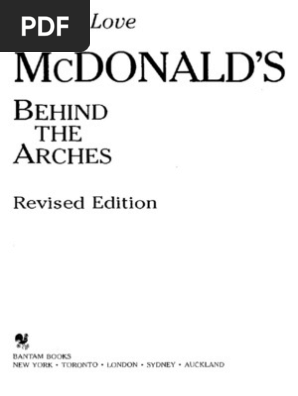 Love J F Mcdonald S Behind The Arches Mc Donald S Coca Cola