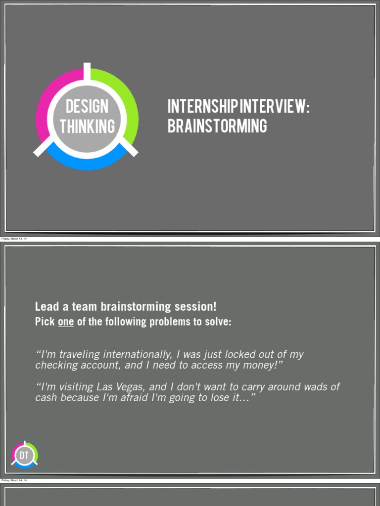 Capital One Internship Brainstorming Interview PDF