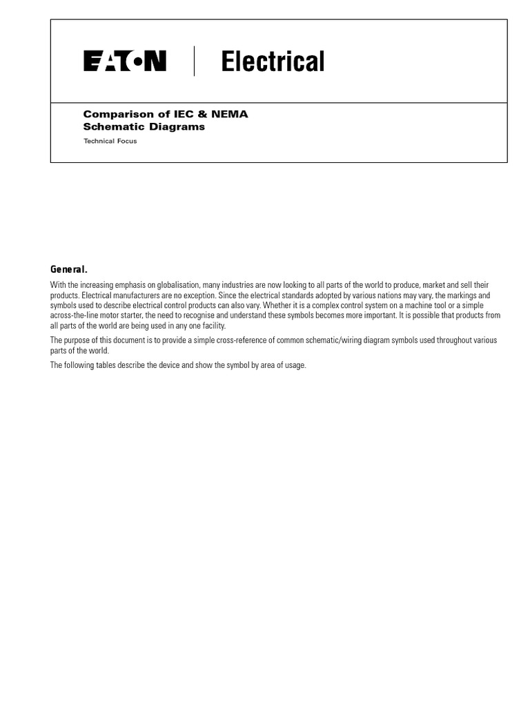 Comparison of Iec and Nema Schematic Diagrams | Switch | Fuse
