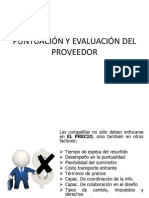 Puntuación y Evaluación Del Proveedor