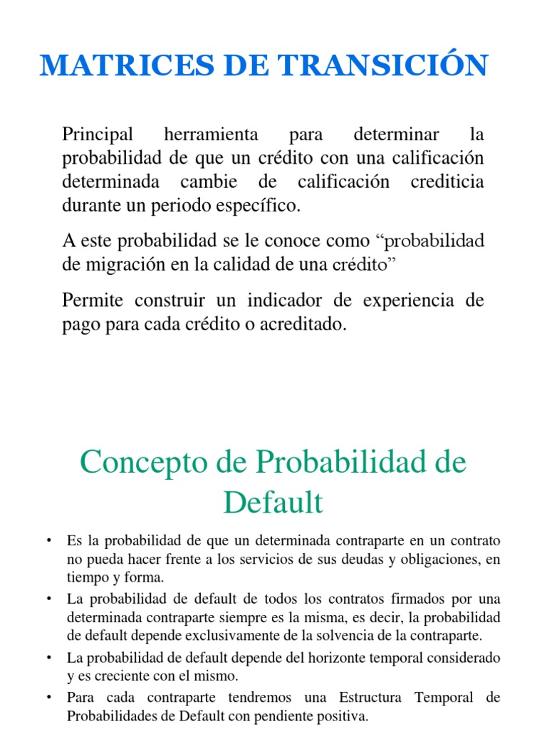 Matriz de Transicion | Matriz (Matemáticas) | Probabilidad