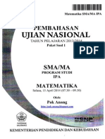 Pembahasan Soal UN Matematika Program IPA SMA 2014 Paket 1 (Full Version)
