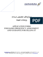 SM 020 A Application Form For Radio Frequency Assignment