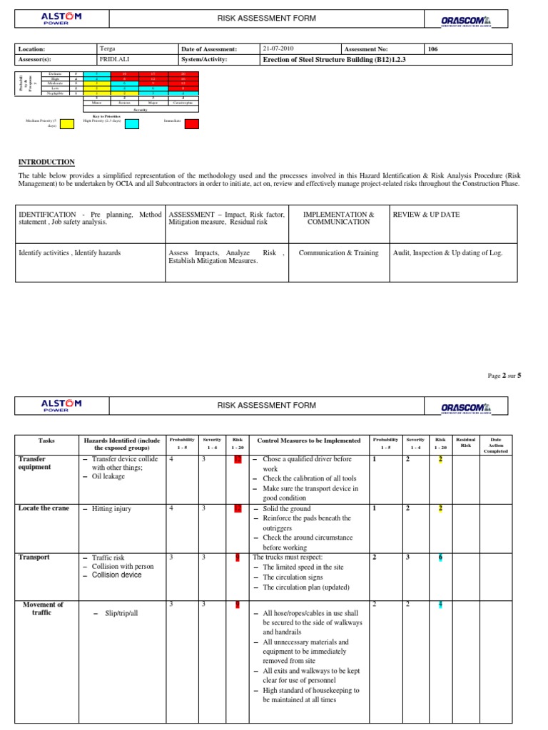 RISK ASSES106Erection of Steel Structure Buildin PDF Crane