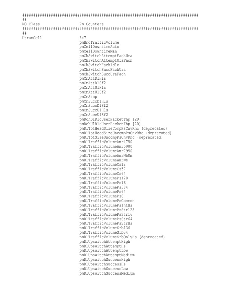 Utrancell Pmom Counters | PDF