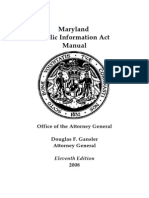 Maryland Public Information Act Manual - 11th Edition (October 2008)