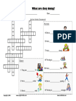 Actions Verbs Crossword