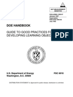 Doe Handbook: Guide To Good Practices For Developing Learning Objectives