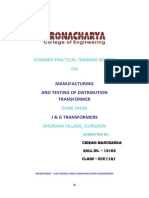 Practical Training Report on j&g transformers