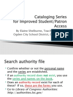 Cataloging Series For Improved Student/Patron Access