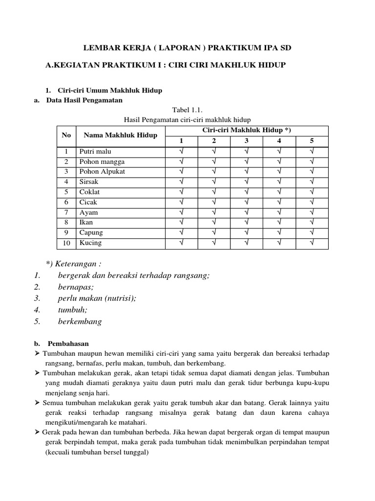 Laporan Praktikum Ipa 1
