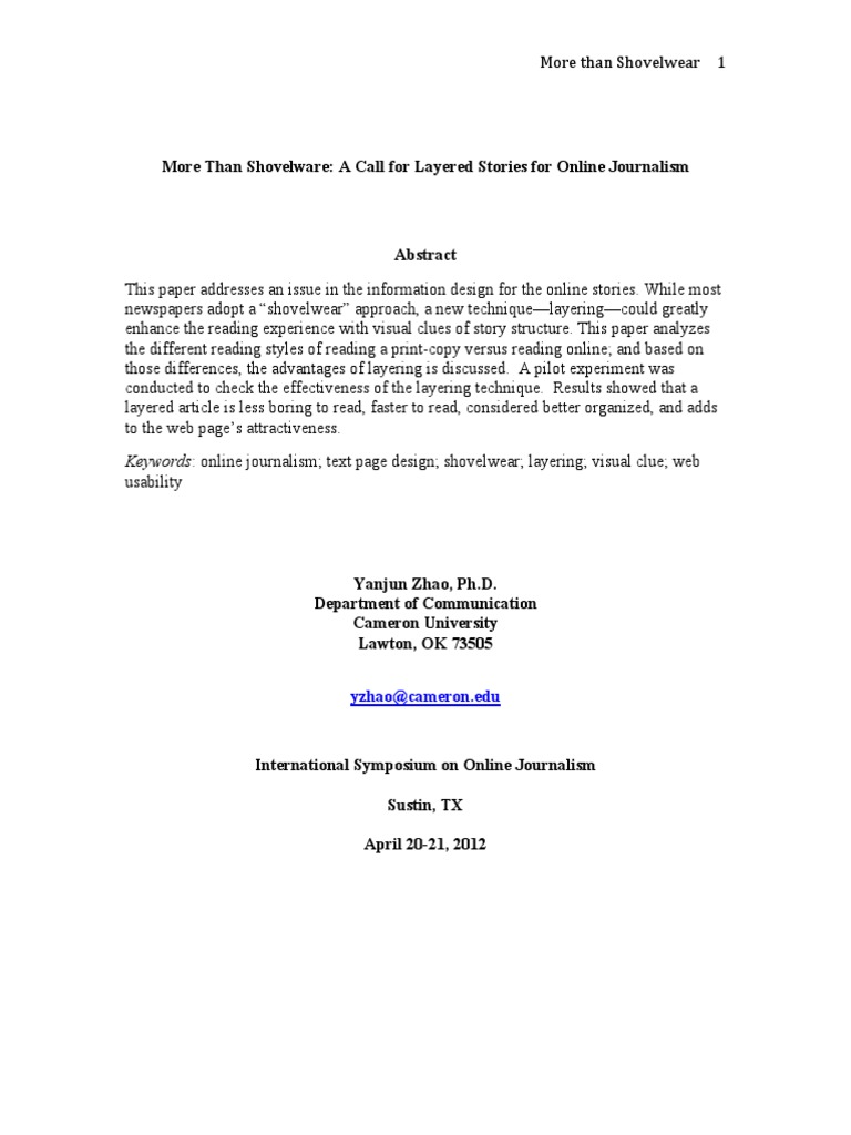 Enhancing Online Journalism with Layering | PDF | Journalism | Usability
